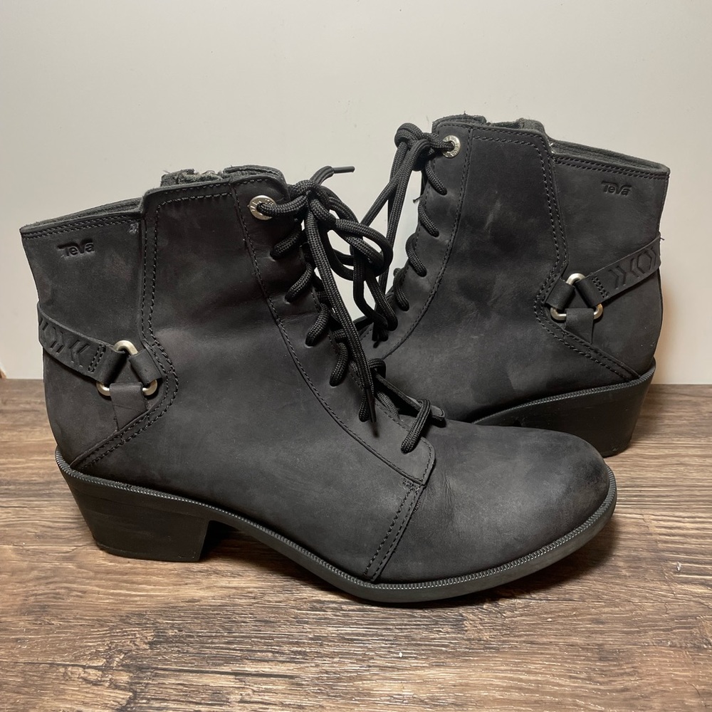 Teva Foxy Lace Up Waterproof Heeled Ankle Boot, women’s sz 11